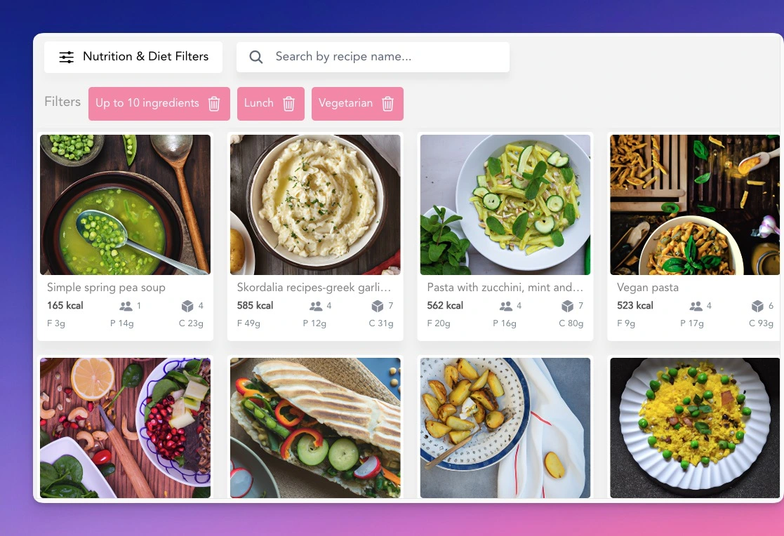 recipe database and builder